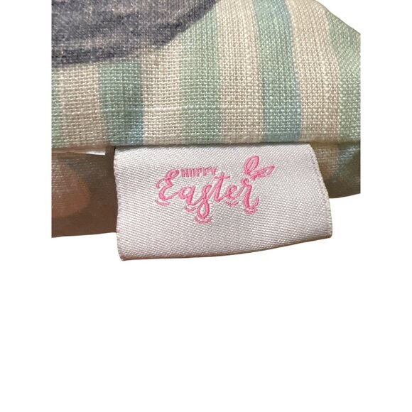 Hoppy Easter Bunny Chick Throw Pillow Pink Truck Floral Eggs Striped 18.5" x 13" - Picture 5 of 6